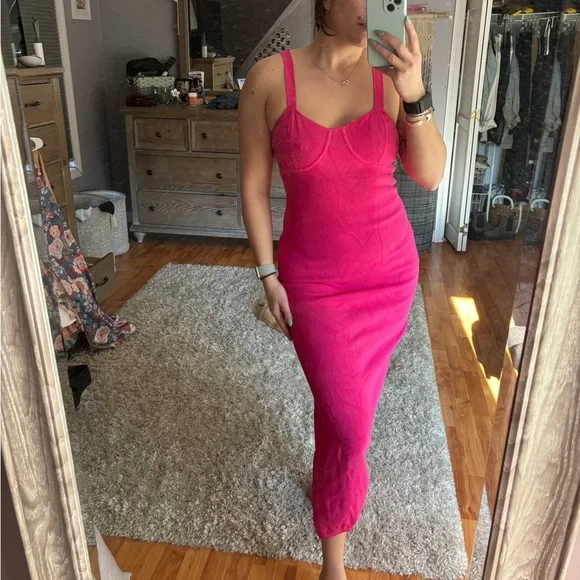 Dresses | Hot Pink Sweater Dress | Poshmark